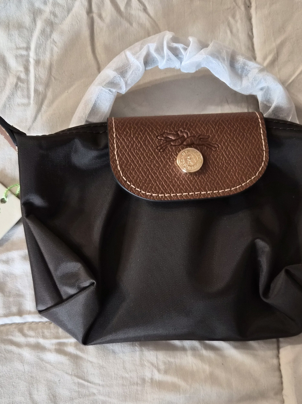 Longchamp Le Pliage mini Brown & Black Tote